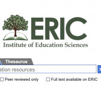 Screenshot of search box on the Education Resources Information Centre (ERIC) website