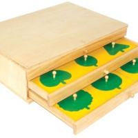 Leaf shapes in a wooden drawer