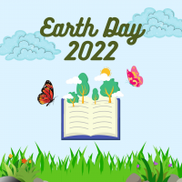 Book with trees and butterflies around it