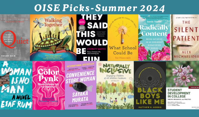 Image showing a selection of book covers from OISE Picks 2024