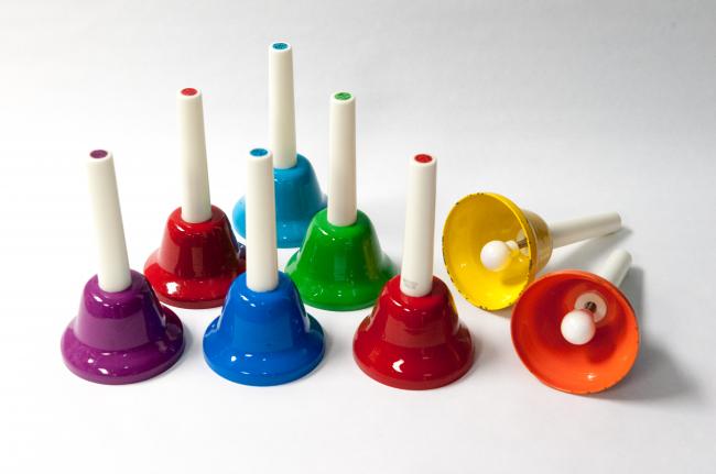 colourful handbells
